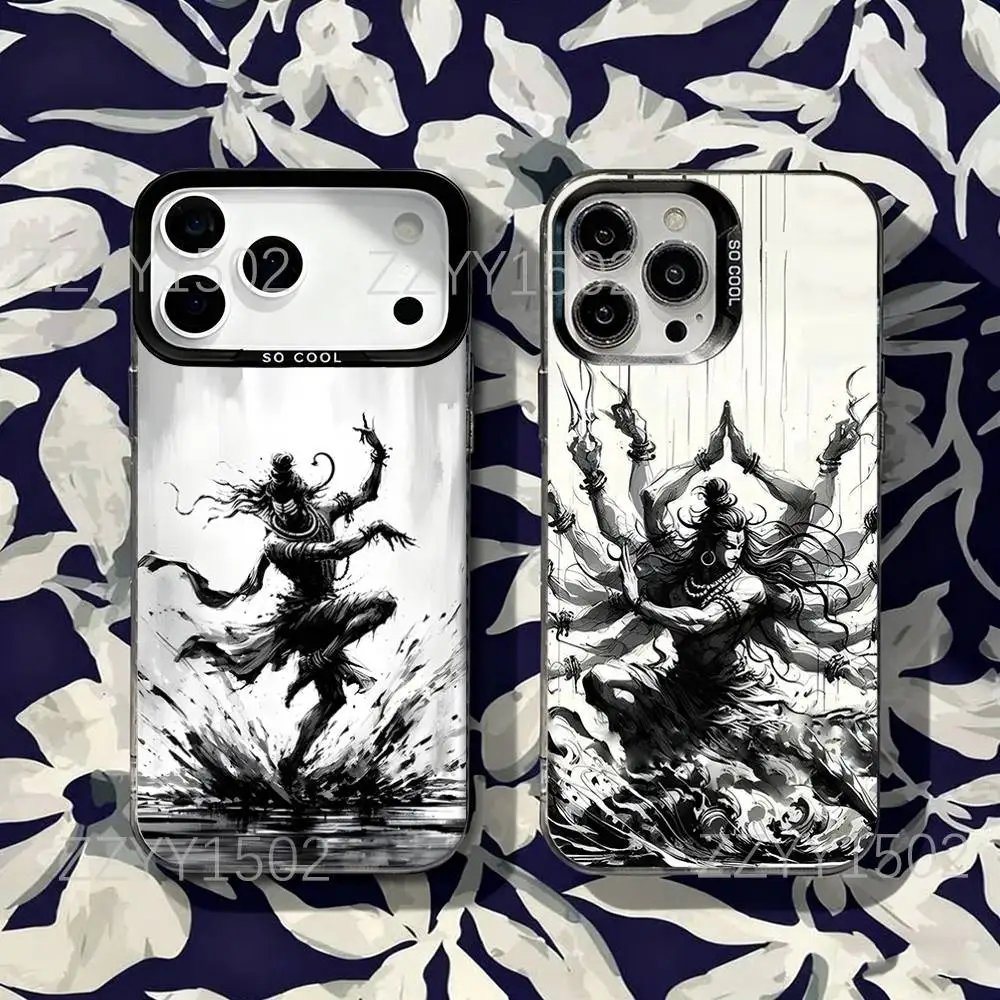 

Lord Shiva M-Mahadev Of India Phone Case For iPhone 17,16,15,14,13,12,X,8,Pro,Max,Plus,SE4,Air,Mini HD Black IMD Matte