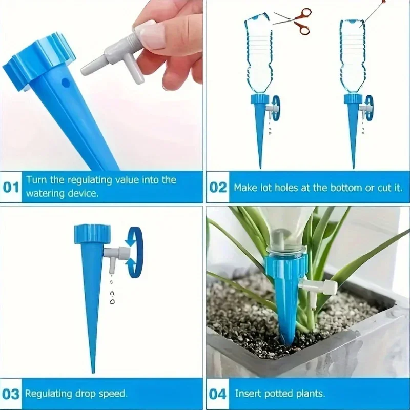 32Pcs Premium Auto Watering Wands Adjustable Drip Irrigation System Plastic Garden Watering Device for Home Lawn Assorted Colors