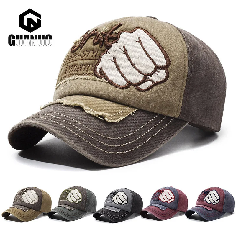 

2025 New American Hip Hop Fist Embroidered Cap Casual Versatile Face Small Men and Women with The Same Baseball Cap