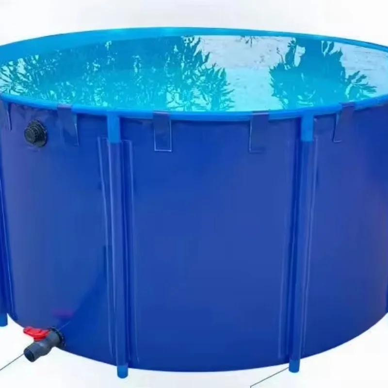 

Good Quality Bracket Large Outdoor Portable Fish Pond Plastic Pvc Tarpaulin Mobile Fish Tank