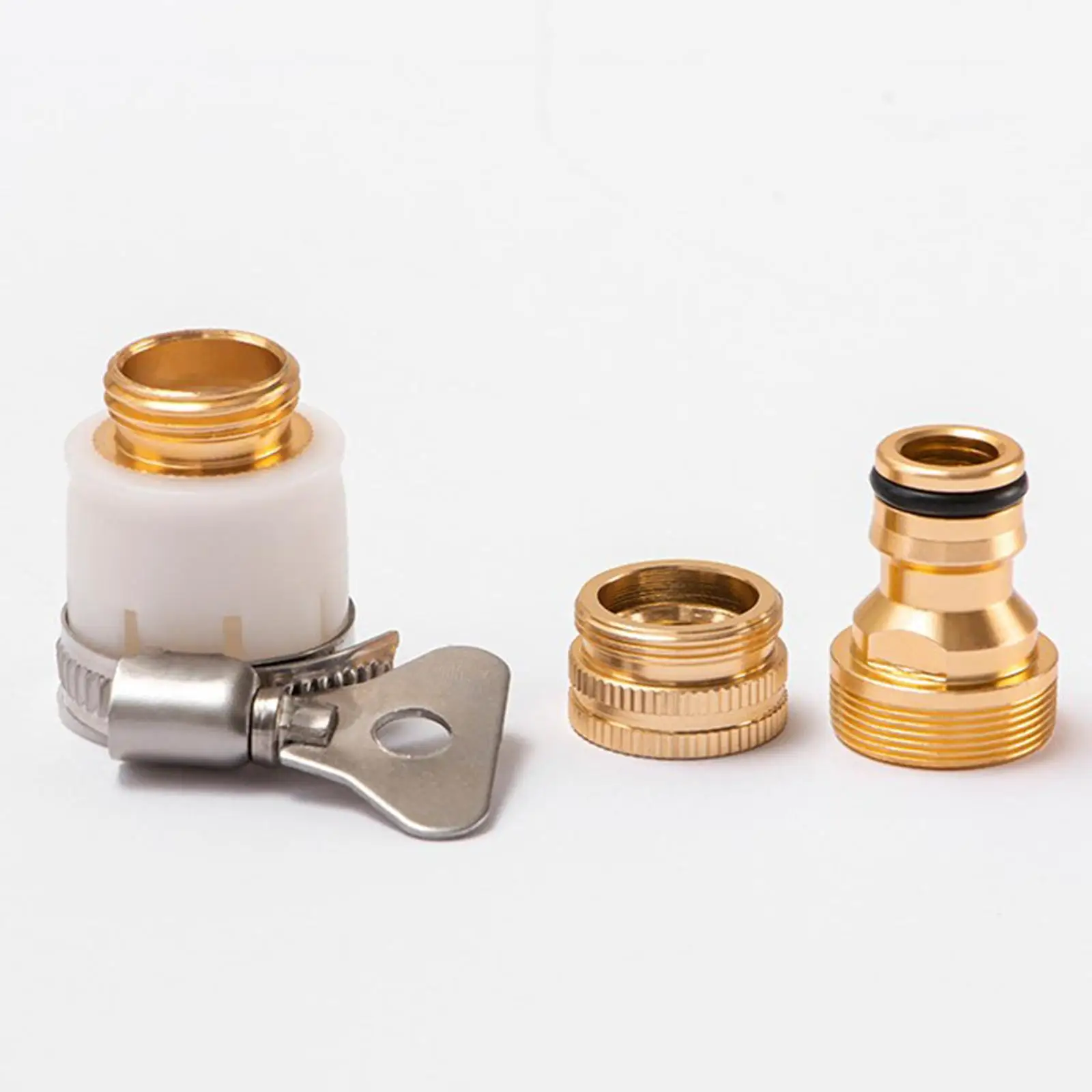 3 in 1 Garden Hose Pipe Tap Adapter Threaded Faucet Connector Sturdy with 3 Different Threads Quick Joint for Garden Irrigation