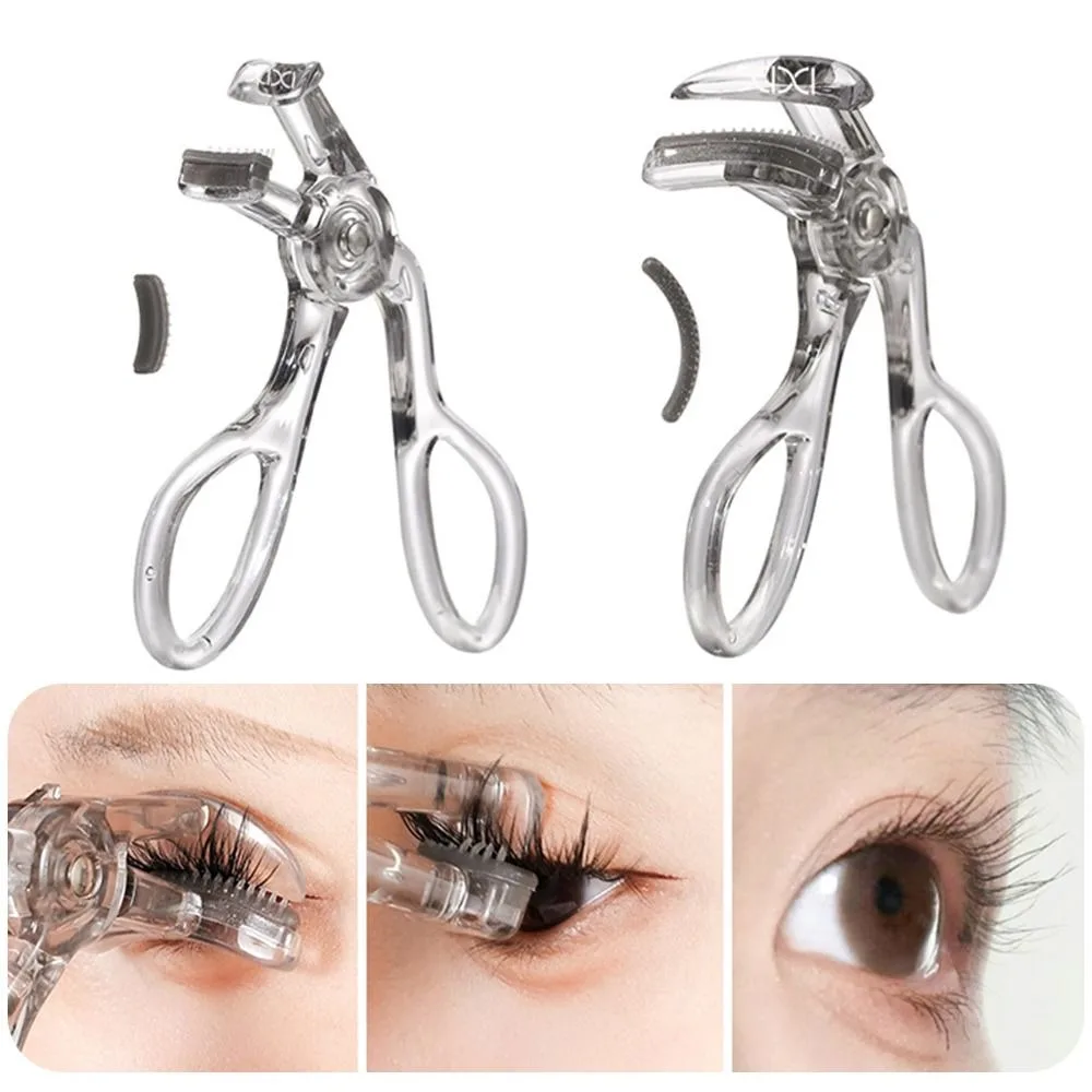 Portable Wide-Angle Eyelash Curler Long-Lasting Partial Lash Curler Plastic One-Clip Eyelash Curler Makeup Tool
