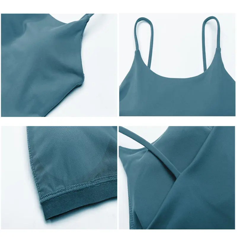Nepoagym LIFETIME Women Tank with Shelf Built In Bra Crop Top with Removable Padding Longline Sports Bra for Workout Lounging