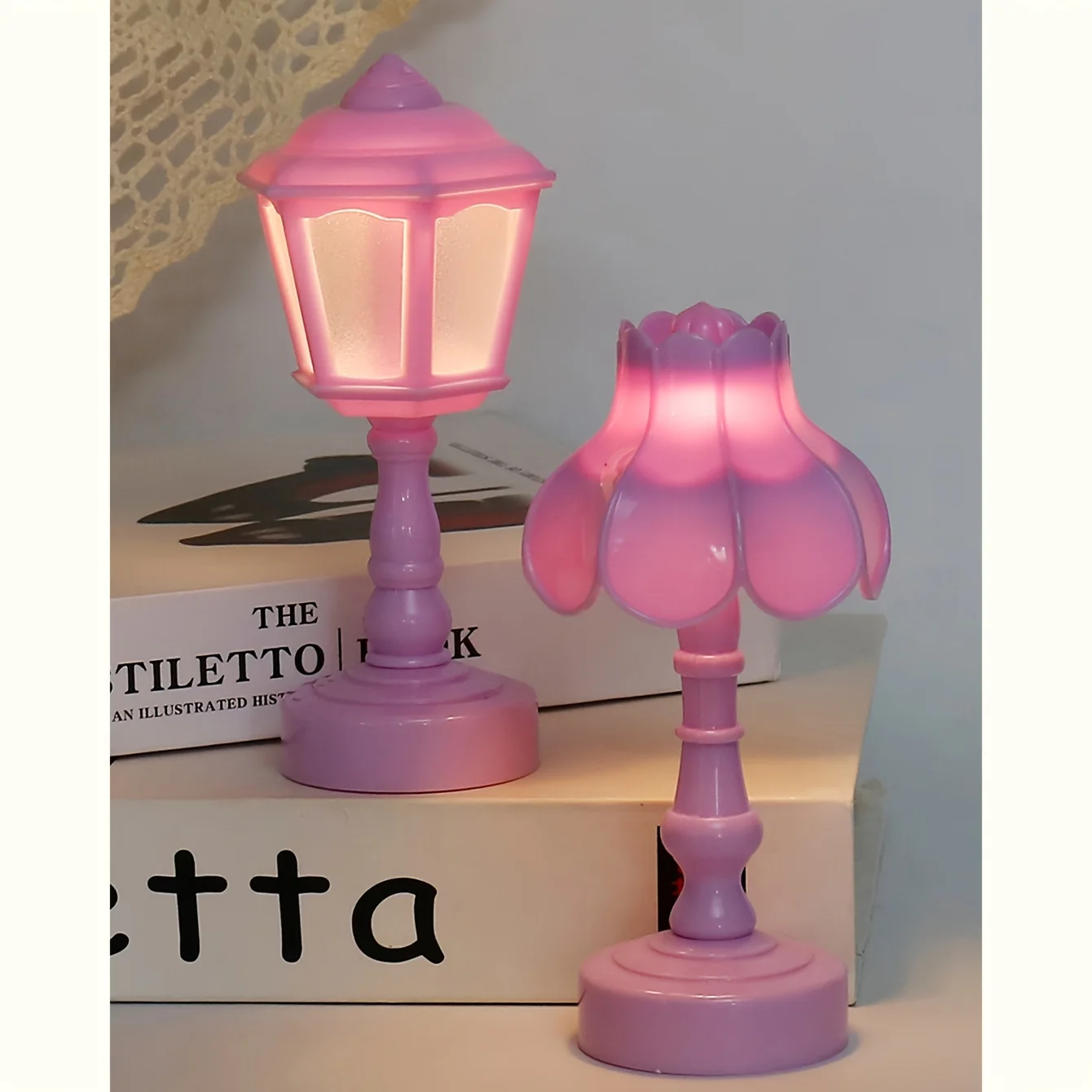 Geometric Flower Bud Button Battery LED Table Lamps Desk Night For Bedroom Dining Touch Night Light Simple Modern Decoration