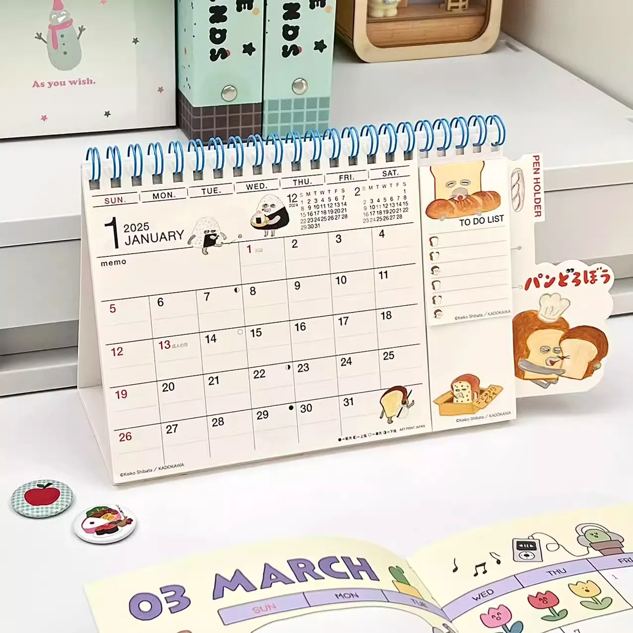 2025 Calendar Cartoon Cute Japanese Style Table Calendar Memo List Monthly Planner Creative Desktop Ornament New Year's Gifts