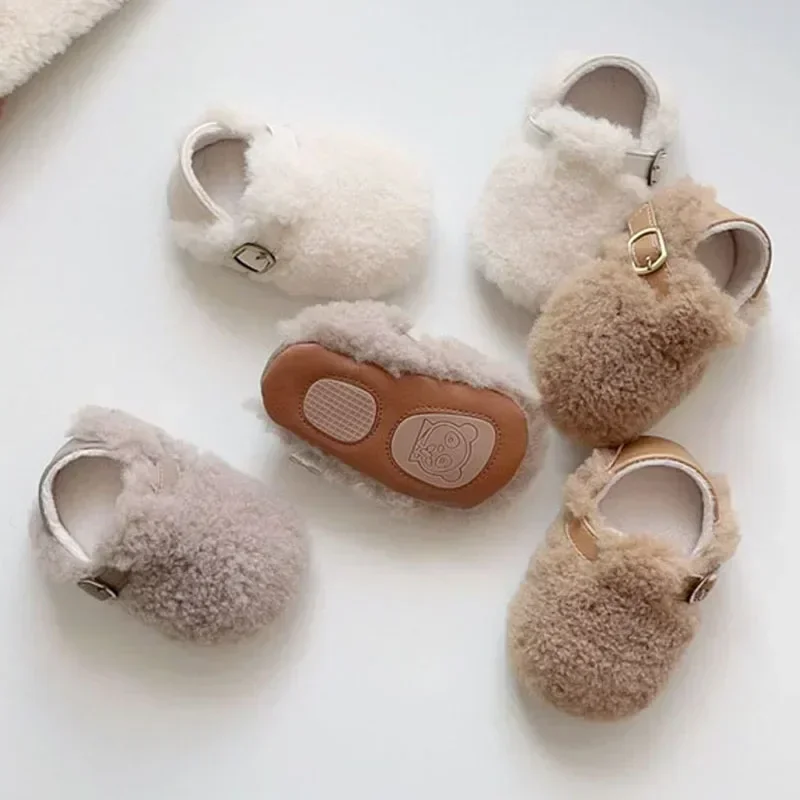 أحذية أطفال موضة القطن القطيفة للأطفال الخطوات الأولى مشوا سميكة الشتاء الخريف الدافئة الصبي أحذية أطفال الأحذية الناعمة 0-2 سنة