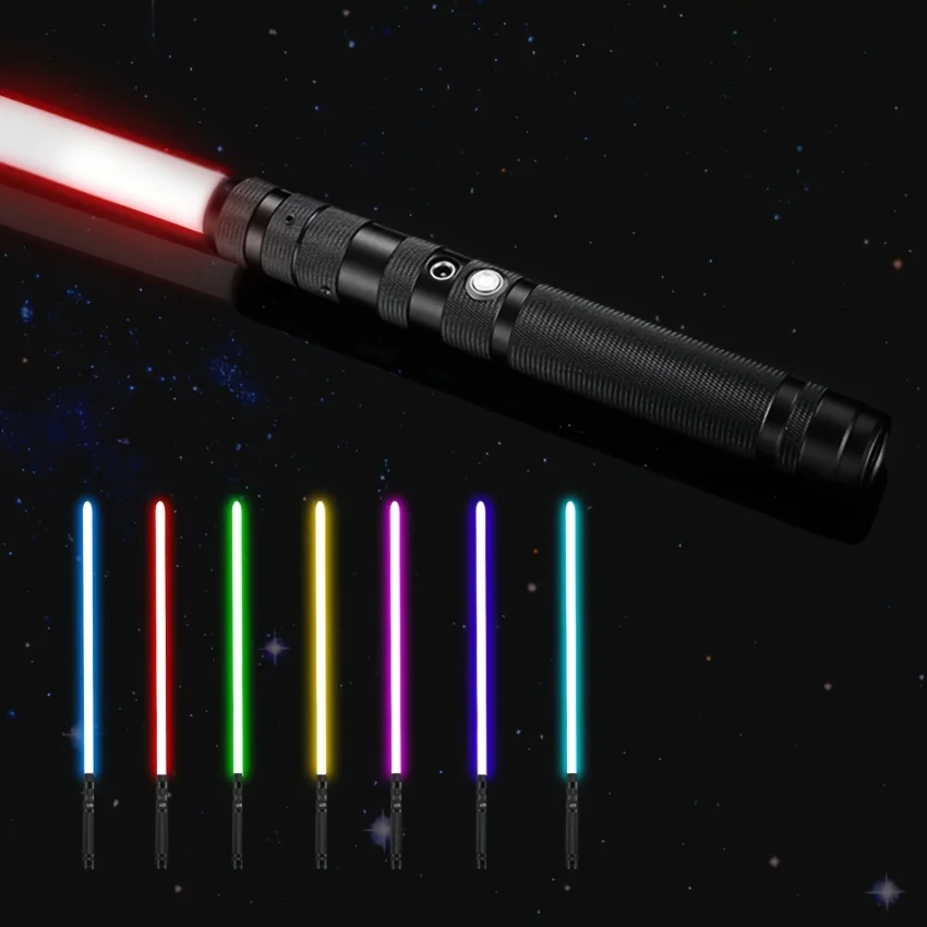 1pc 2-in-1 duel lightsaber with sound , can be connected to 7 colors of 2-in-1 lightsaber, advanced alloy handle lightsaber, voi