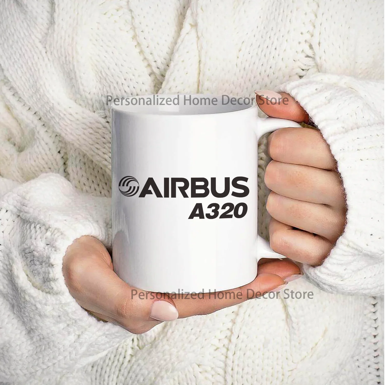 Airbus 320 Coffee Mugs Enamel Cup Reusable Eco Friendly Metal Traver Tea Milk Beer Mug