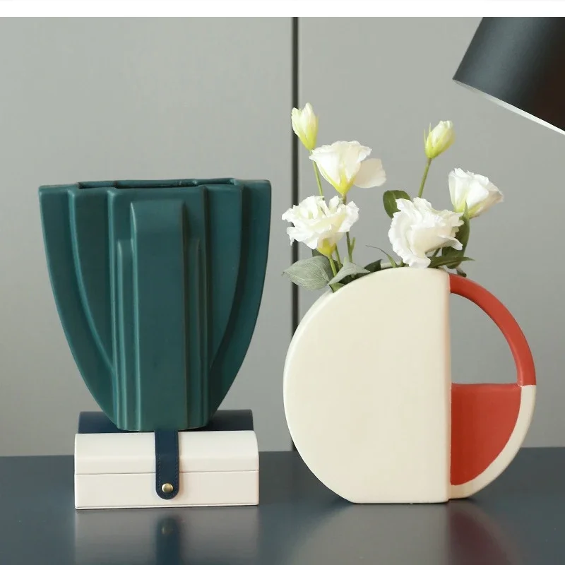 decoration homeceramic vase curved hotel art ornaments room decor