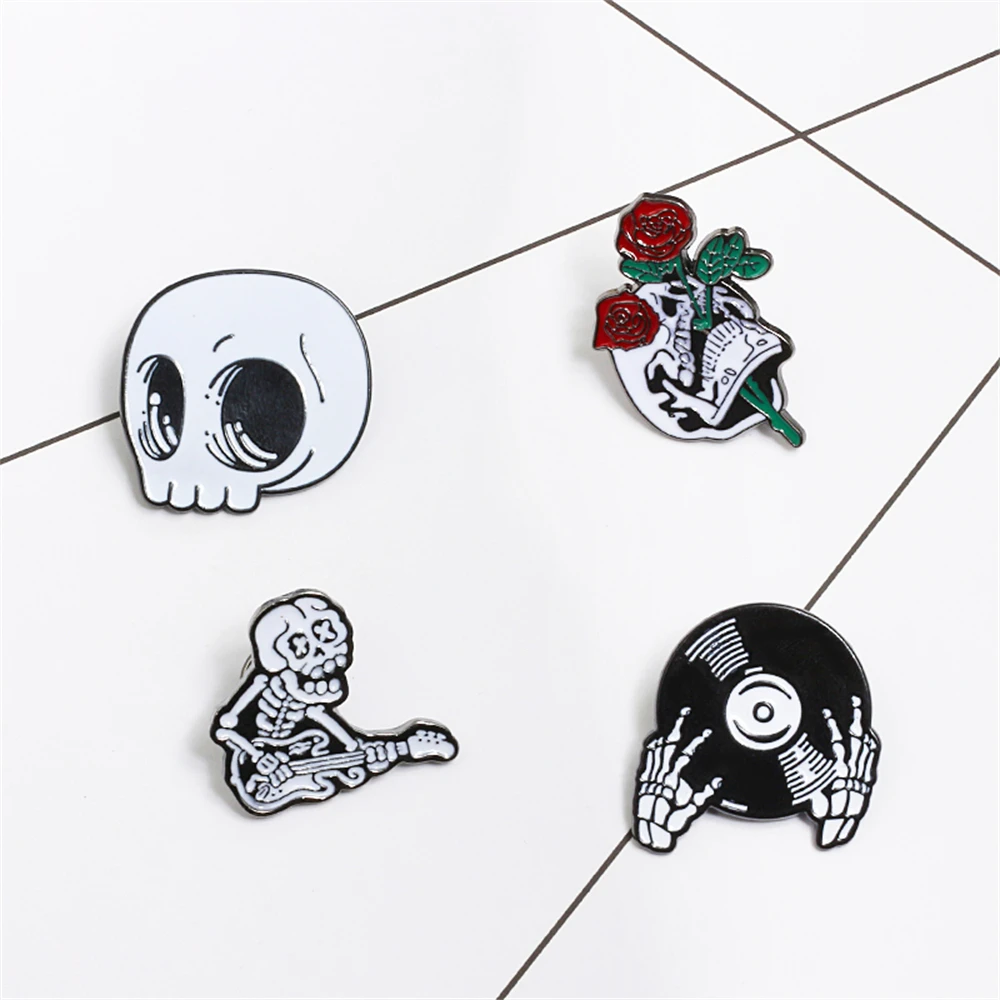 30 Styles Punk Halloween Party Pins Gothic Skull Witch Magic Enamel Brooch Dark Pumpkin Fire Hand Bag Lapel Badge Friend Jewelry image 6