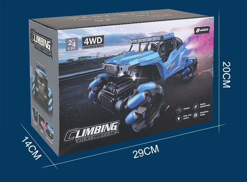 

360° Spinning Drifting RC Car - 2.4GHz 4WD Off-Road Rock Crawler with Music, Lights, and USB Charging, Perfect for Kids' Adventu