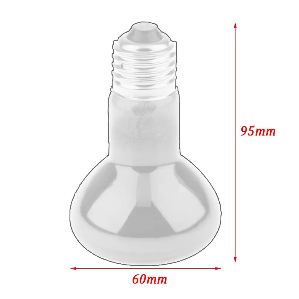 Reptile Heat Lamp Glass Basking Light UVA Night Moonlight Bulb for Chicks Snake Turtle Terrarium Heating