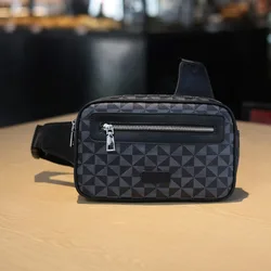 1 Uds. Riñonera de moda para hombre, bolso de hombro para desplazamientos diarios, deportes al aire libre, bolso de pecho para ciclismo, bolso de calle de PU para hombre, regalo para hombre