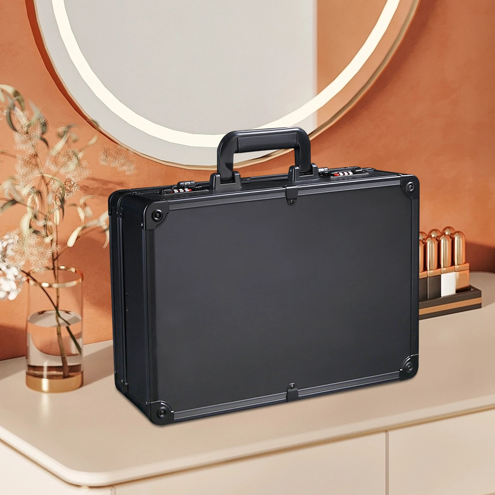 

Portable Barber Hairdressing Tool Box Salon Large Capacity Professional Hair Kit Organizer Storage Display Box Lock Suitcase