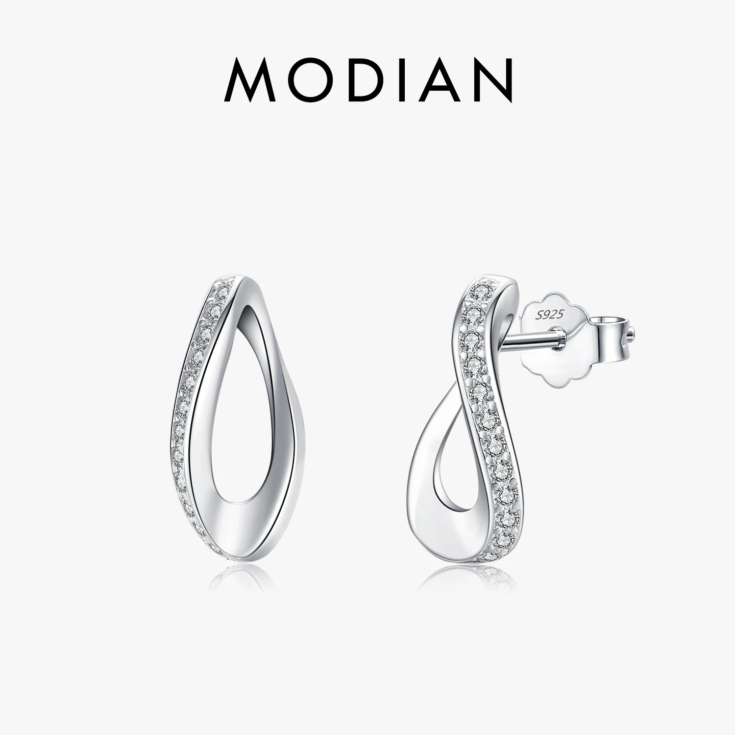 Modian oryginalne geometryczne kolczyki ze srebra próby 925 dla kobiet prosty prostokąt dla kobiet rocznica ślubu Fine Jewelry