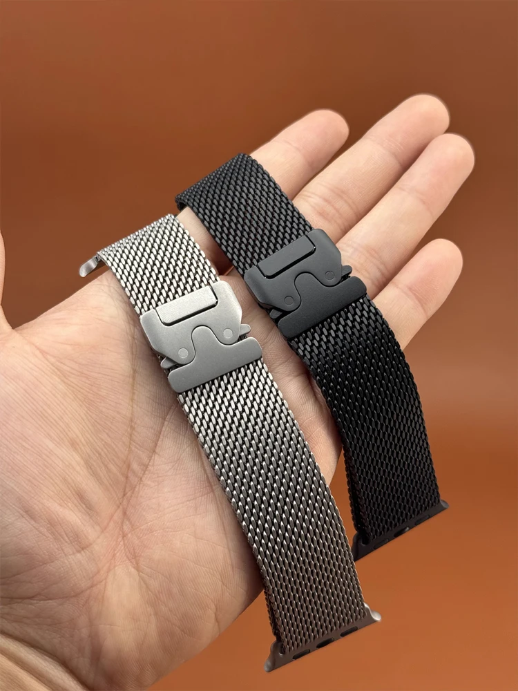 

Миланский ремешок-петля для Apple Watch Ultra 2 49 мм, ремешок 46 мм, 45 мм, 44 мм, 42 мм, 41 Металлический браслет correa iWatch Series 10 9 8 7 6 5 4
