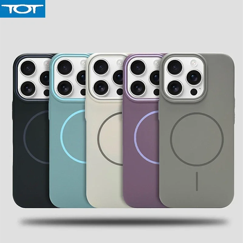 

Simple Hit Color Magnetic MagSafe Phone Case for iPhone 16 16pro max 15 14 Pro 13 12 Wireless Charging Ultrathin Hard PC Cover