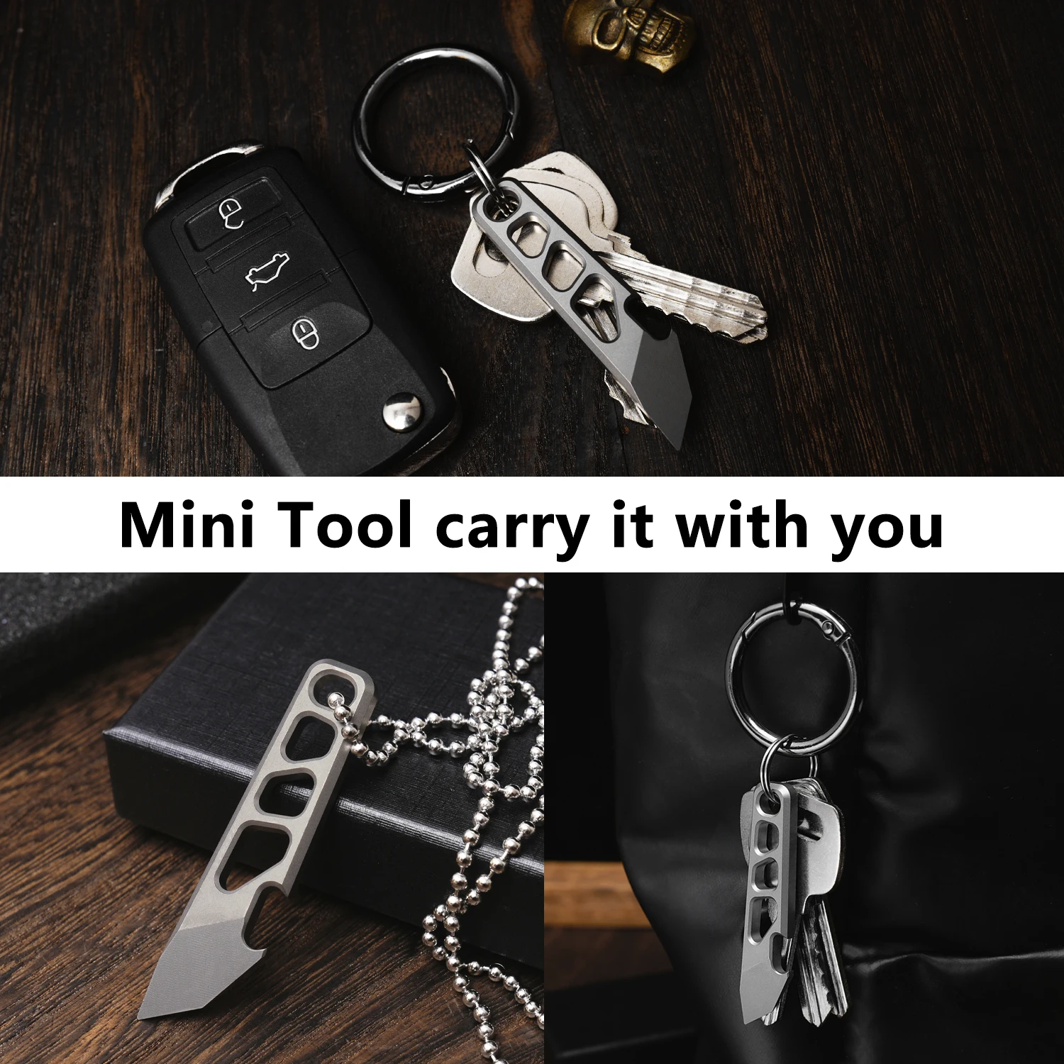 TGZUO Mini Pry Bars 4in1 Titanium Alloy Crowbars Multifunctional Tool Keychain Pendant Portable Pocket Tool Bottle Opener