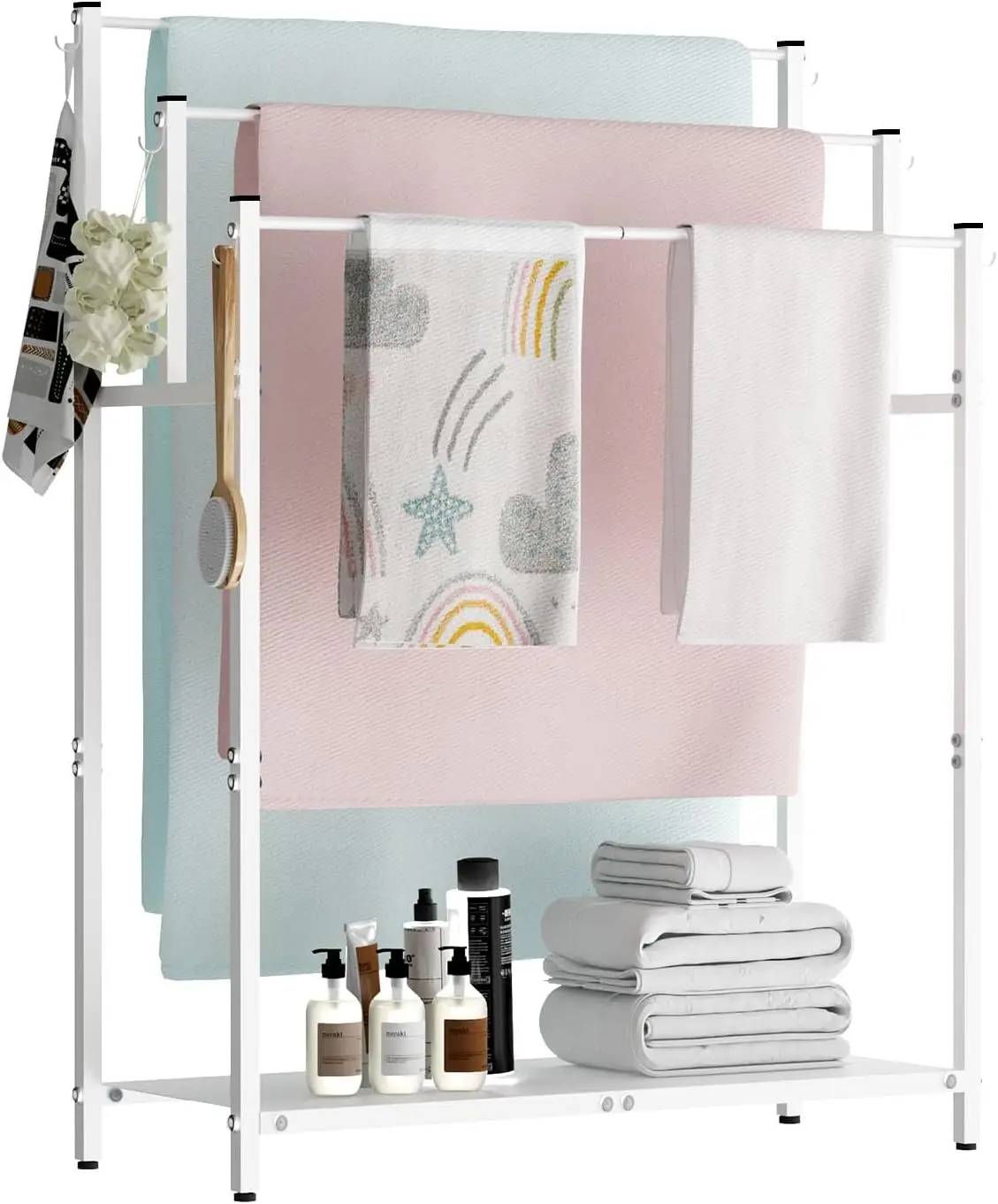 

Wall Mounted Drying Rack Clothes Hanger Folding Wall Coat Racks Aluminum Home Storage Organiser Space Savers