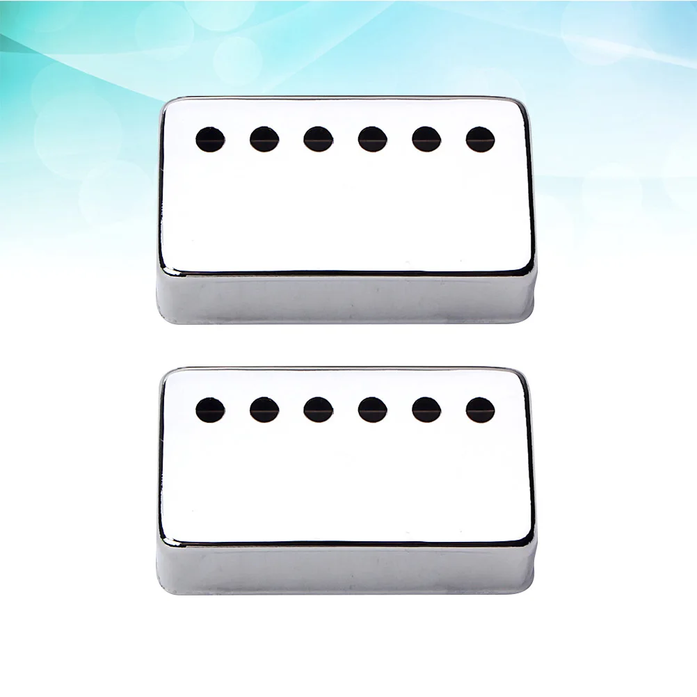 

2Pcs Semi-Open Metal Humbucker Pickup Covers Dual Coil 6 Holes Lightweight Electric Guitar Silver Pickup Cover