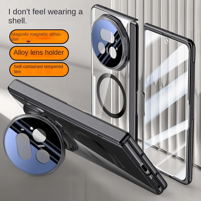 

Чехол для Honor Magic V5 с роскошным покрытием, подставка для линз Magsafe, магнитная защитная задняя крышка, чехол для Magic V5 V 5, полное покрытие