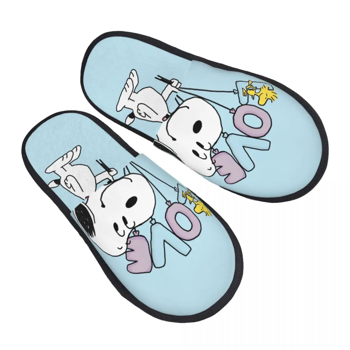 Love Snoopy Peanuts Slippers Anti-skid Cozy Memory Foam Slides Bedroom