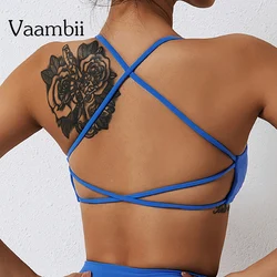 Oddychająca w kratkę siłownia Top kobiety bielizna biustonosz damska Backless biustonosz bezszwowy biustonosz sportowy do jogi kamizelka Bralette biustonosz Push Up