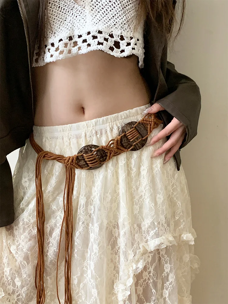 Bohemian Retro Ethnic Weaving Waist Chain Women's Accessory Slimming Versatile Skirt Small Audience Women's Belt