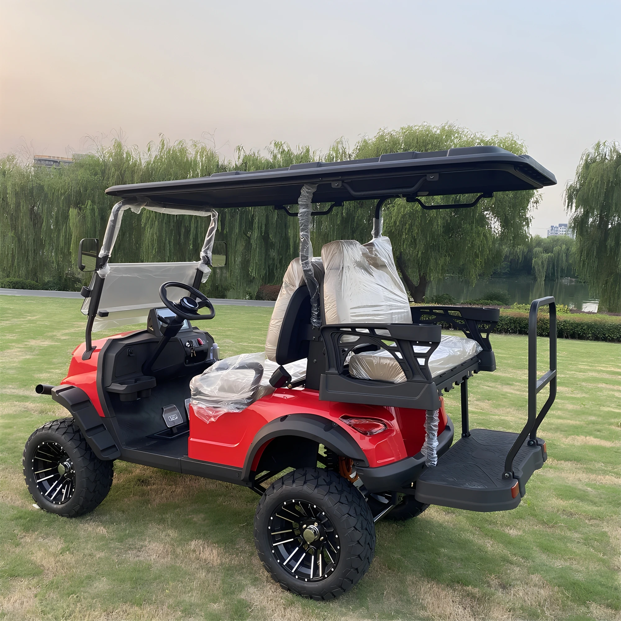 Electric Golf Cart with Club Tour Bus off-Road Independent Suspension Half-Slope Self-Parking 2-8 Person Lithium Battery Version