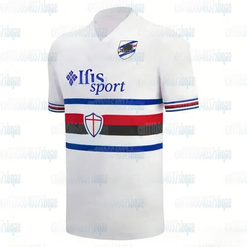2026 Sommer Italienischer Stil UC Sampdoria 3D-gedrucktes Sport-Freizeit-Sport-Streetwear Atmungsaktives Schnelltrocknendes Dünnes Familien-T-Shirt – Detail 5