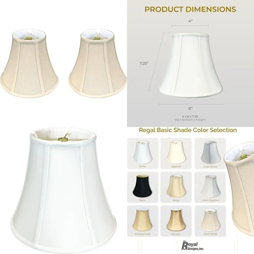 Набор базовых абажуров Linen Beige Bell из 2 шт., 8x16x12,625 дюймов, True Bell Design для домашнего освещения
