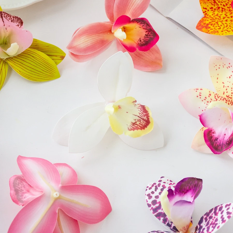 50/100 Stück Künstliche Blumen Seidenorchideen Heimdekoration Tischdeko Festival Outdoor Garten Rasen Hochzeit Brautstrauß DIY Geschenk – Detail 4