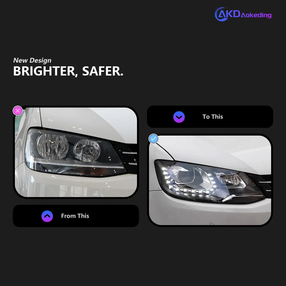 HeadLight For VW 2012-2020 Sharan автомобильные товары HeadLamp Hella LED Lights Car Accessories 2012-2020 Sh