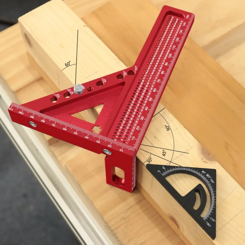 

Woodworking two-in-one combination triangle ruler - extended thick multi-angle carpenter scribing ruler