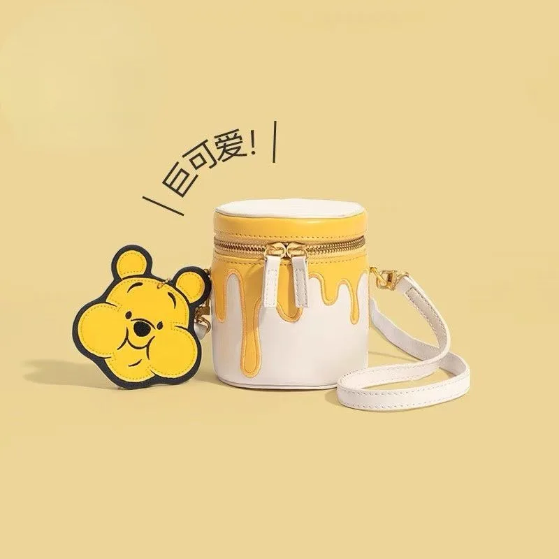 Novo winnie the pooh animação dos desenhos animados criativo um ombro saco do mensageiro kawaii simples feminino saco de pote de mel presente do feriado