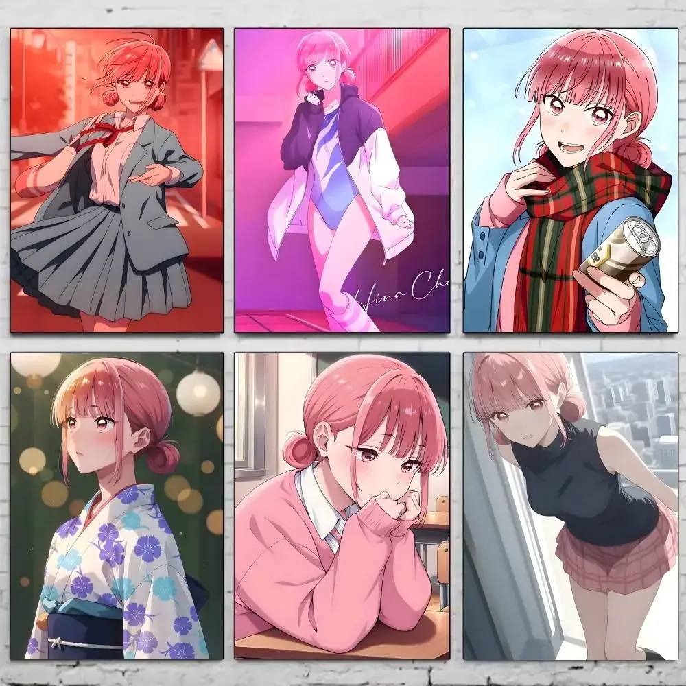 Niebieska Pudełko Anime Plakat Samoprzylepny Wodoodporny Papier Naklejka Dekoracja Ścienna do Kawiarni Baru Pokoju