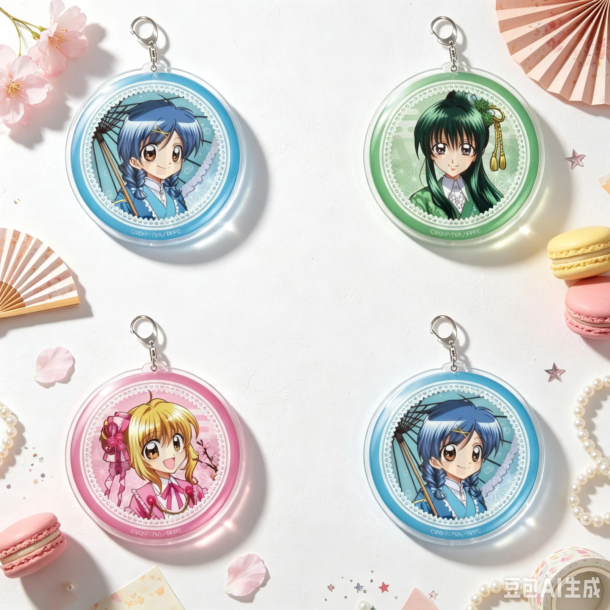 New 6cm Anime Bag Acrylic KeyRing Anime Mermaid Melody Pichi Pichi Pitch Cell Phone Pendant For Fans Exquisite Product Keychain