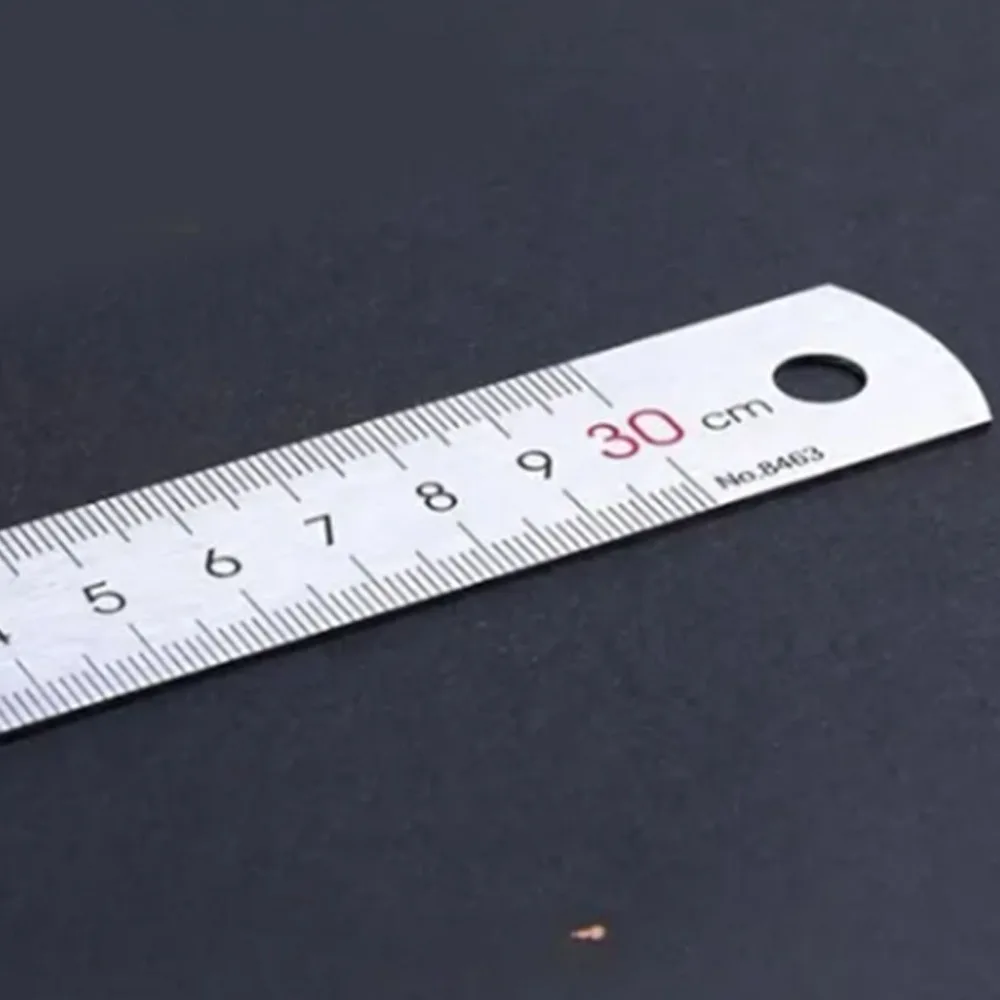 2pcs 30 cm / 12 Inch Stainless Steel Ruler Dual Sided Scale Metric & Inch Scale Straight Edge Ruler Metal Ruler For Drafting