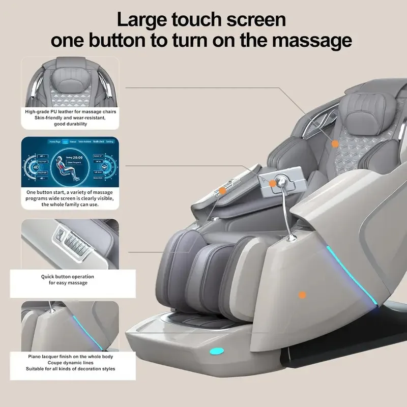 2025 Model 5D Massage Chair Yoga Stretch Zero-Gravity Massage Chair Automatic Calf Support Extension Calf Kneading Full-Body Rel