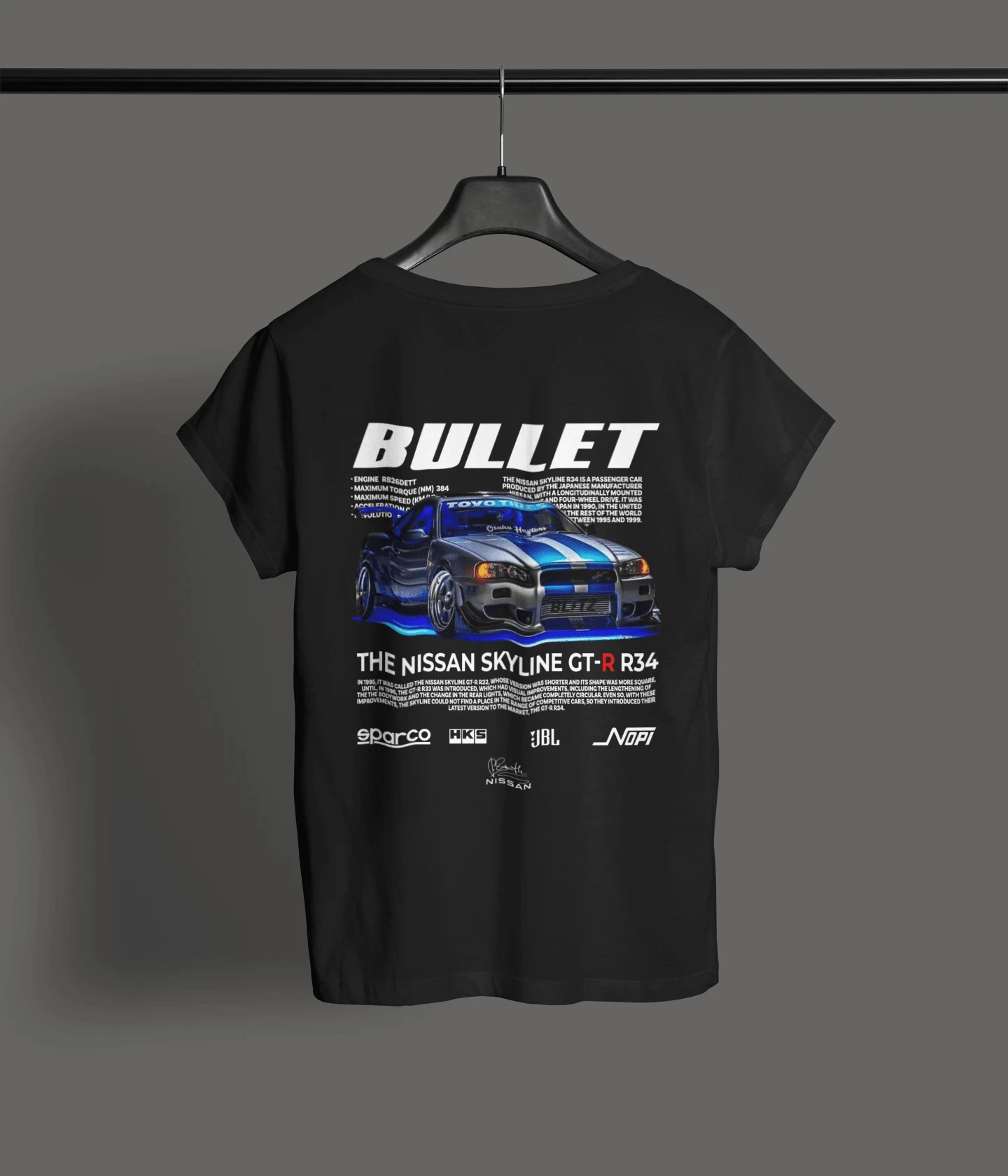 GTR الجرافيك التي شيرت R34 سباق JDM المشجعين عادية للجنسين الشارع الشهير القطن سباق المحملة موضة Y2k قصيرة الأكمام الهيب هوب التي شيرت الصيف #2