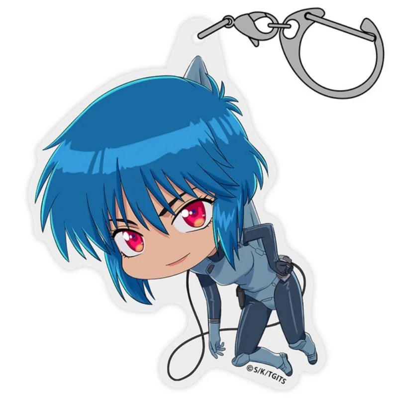 THE GHOST IN THE SHELL Anime KeyChain ‌Motoko Kusanagi Batou Men Key Chain for Women Cartoon Figure Acrylic Keyring Pendant Gift
