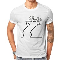 La Linea The Line Osvaldo Cavandoli TV Top Men's Happy Fashion T-shirt Summer Street Round Neck Casual Camisetas T-shirt
