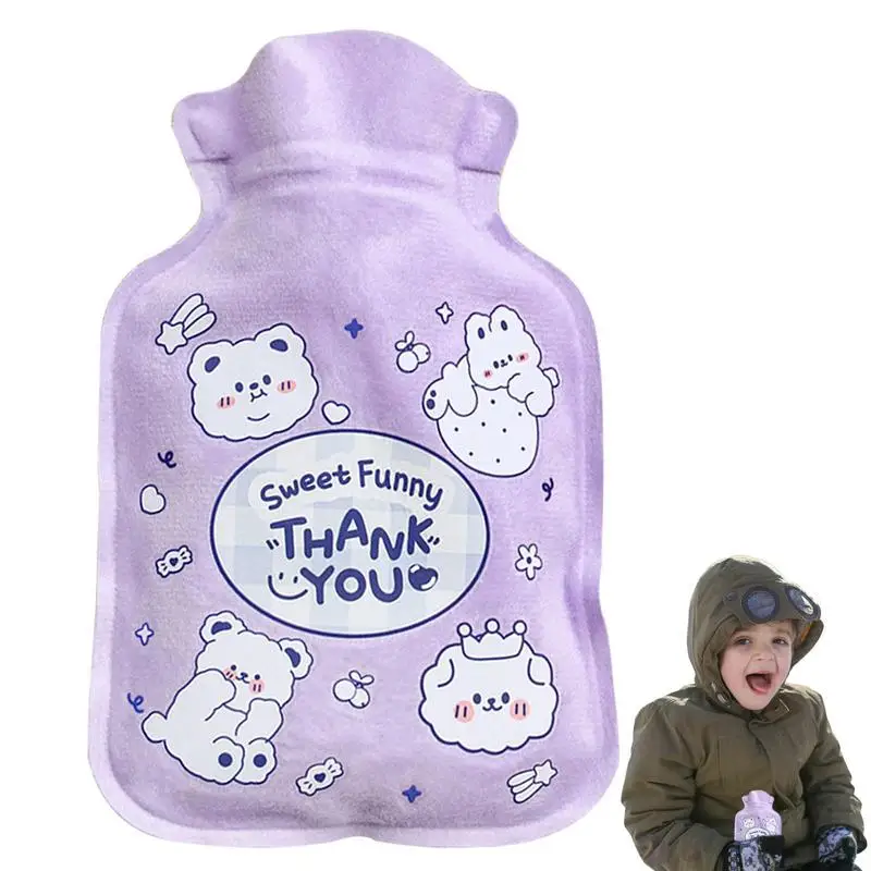 250ml Hot Water Bottle Cute Hot Water Bag Winter Hand Feet Warmer Hot-water Bag for Menstrual Cramps Neck and Shoulder Relief