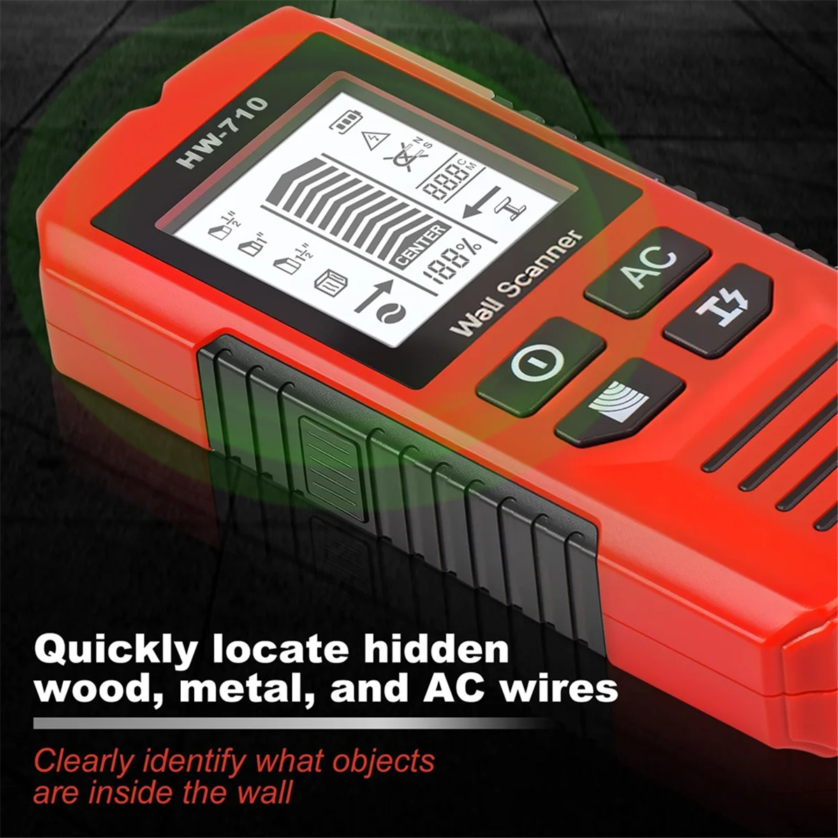 ماسح ضوئي للحائط من ABJZ، أداة مكتشف مسامير الحائط 7 في 1 مع إنذار، كاشف مسمار الحوائط الجافة الكهربائية، مكتشف شعاع محمول باليد