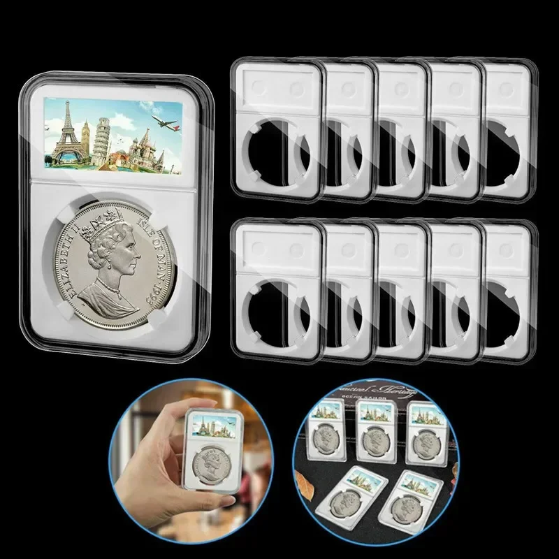 Collectibles Coin Holder Plastic Storage Accessories Case Container Display Protector Slab Transparent Coin Box 1/3pcs 38.5/40mm