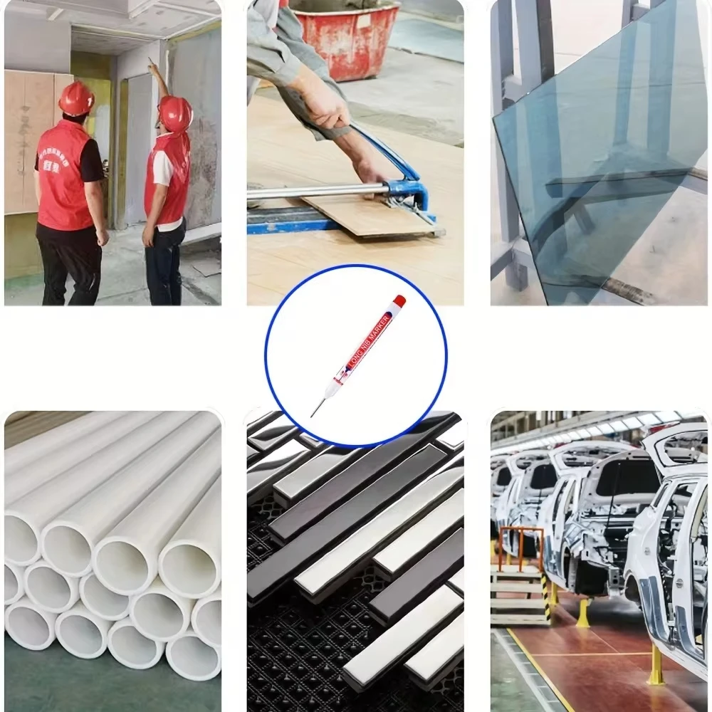 5 أقلام علامات خشبية احترافية تعتمد على الزيت طرف طويل مقاوم للماء سريع الجفاف نجارة دائمة لتقوم بها بنفسك لوازم متينة مقاومة للبهتان #6