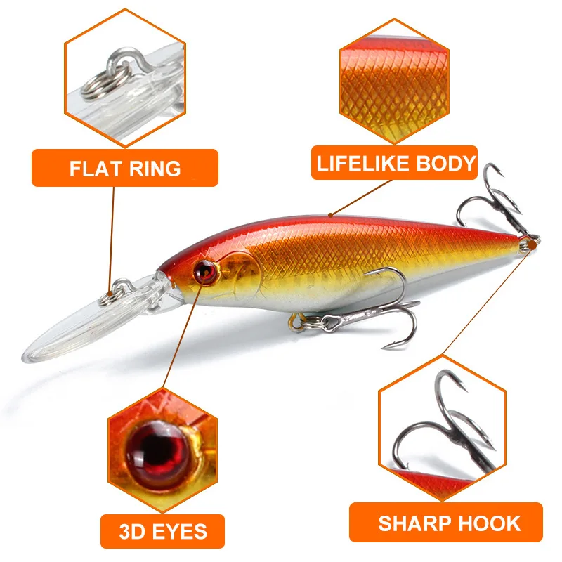 1/5PCS Floating Minnow Fishing Lures 11cm 10.3g Jerkbait Bass Pike Carkbait Wobblers Swimbait Professional Bait pesca  fishing