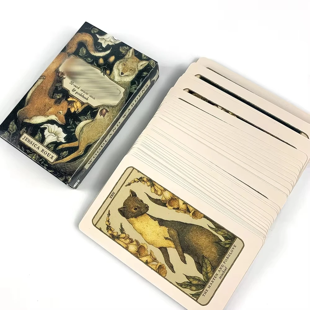 52 بطاقة أوراكل جديدة لخزائن الغابات وألعاب بطاقات أوراكل كاملة من لعبة التارو لحفلات الأصدقاء الإنجليزية #3