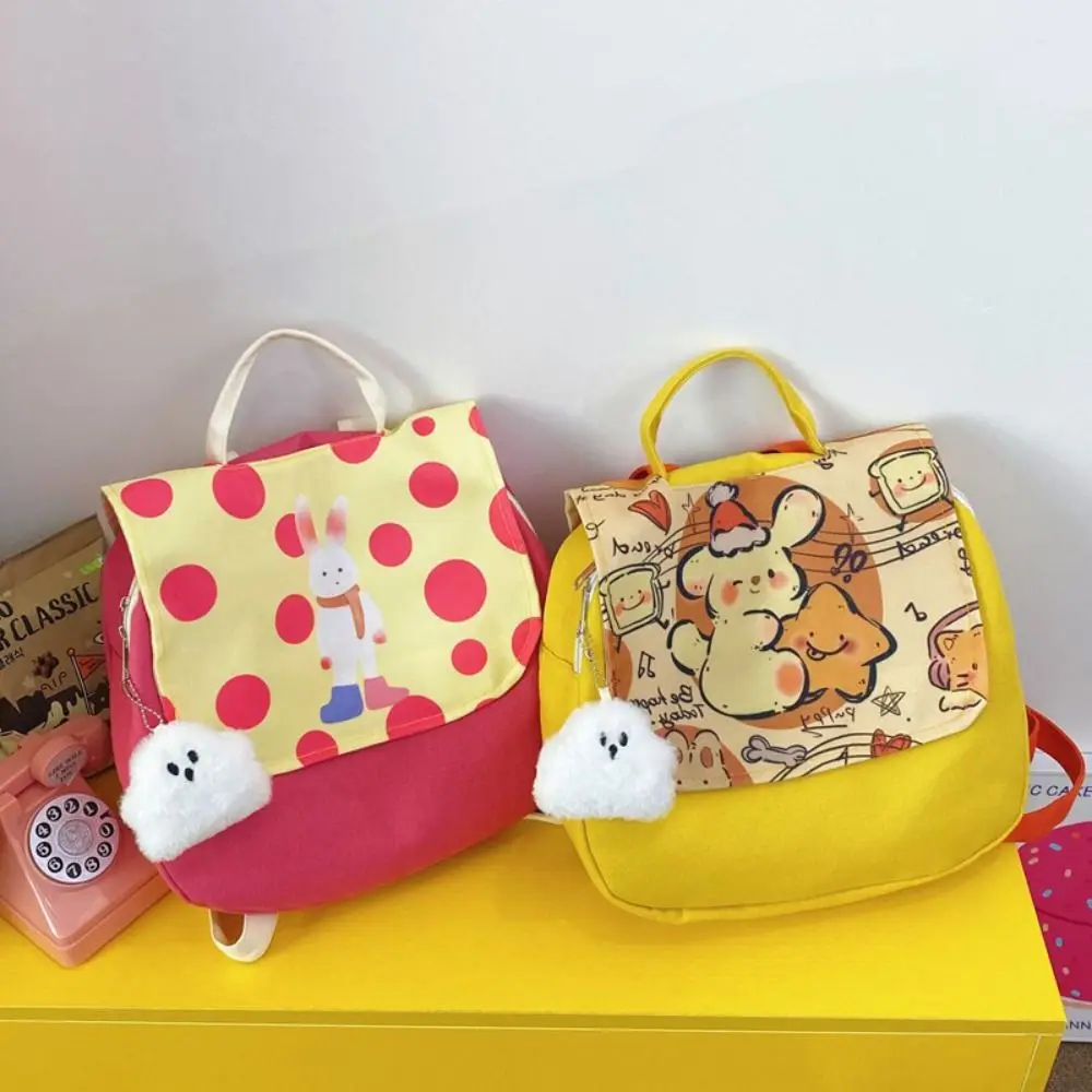 Large Capacity Cartoon Backpack Fashion Multifunctional Puppy Backpack Canvas Printed Children's Kindergarten Backpack Gift