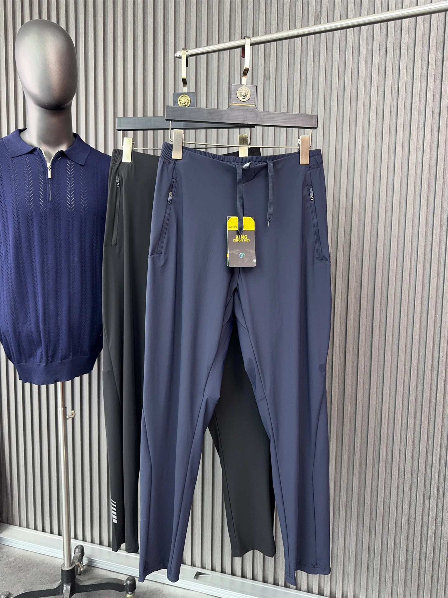 

Svip Cabinet Cool Feeling Ice Silk Pants Men's Lightweight Breathable Qui Dry Elastic Slim Fit Casual Nine Point Pants